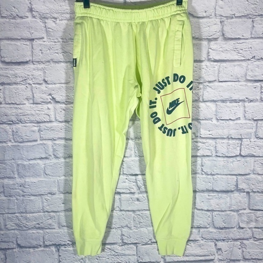Nike Retro High Waist Neon Athleisure Sport Puffy Logo Workout Jogger Pants